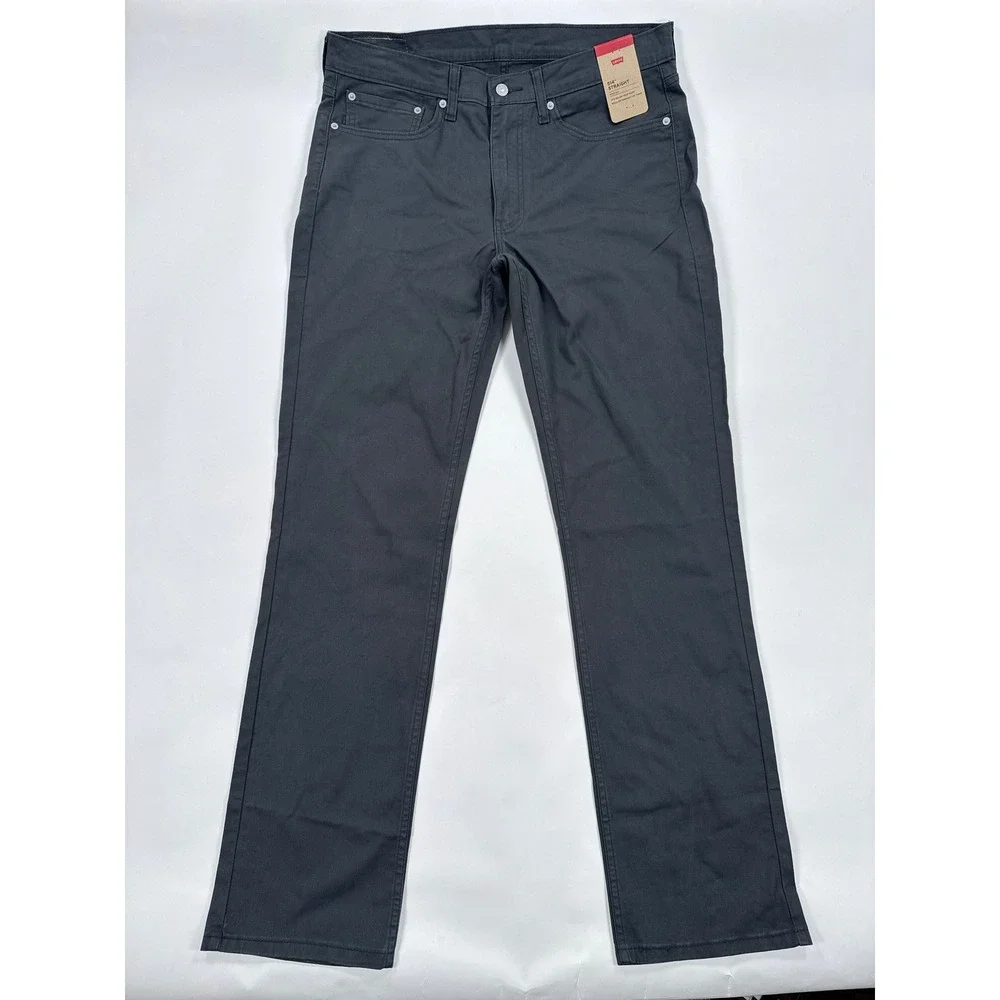 Levis Mens 514 Straight Fit Pants 36x34 Charcoal Grey Stretch Minimalist